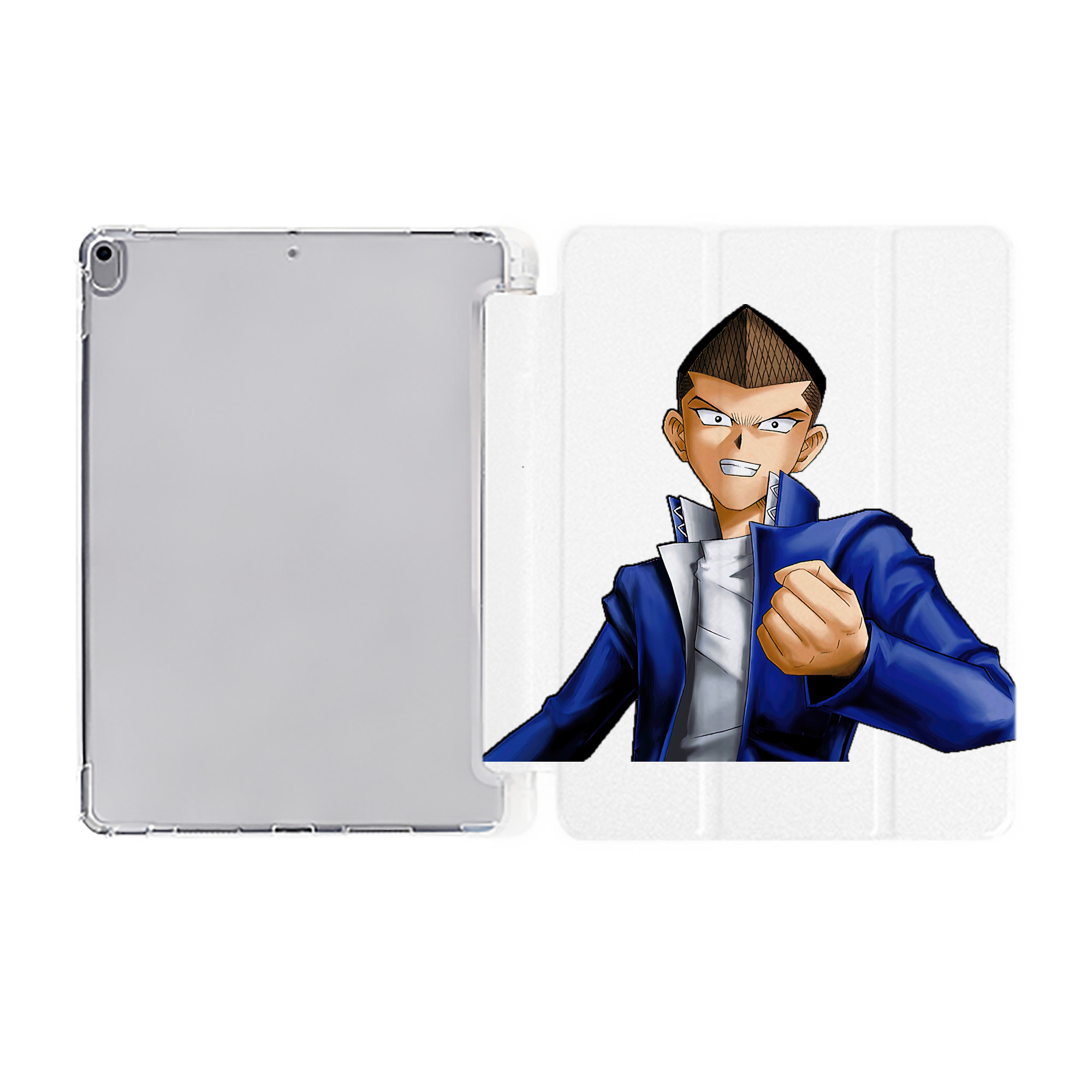 （画像用） 遊☆戯☆王 Yu-Gi-Oh! IPad ケース ペン収納付き 三つ折りスタンド PUレザー×シリコン 対応機種9.5/10.5/10.9インチ